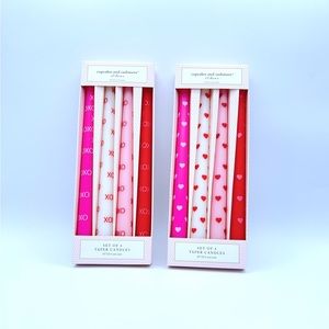 2 pack! Cupcakes and Cashmere taper valentines candles